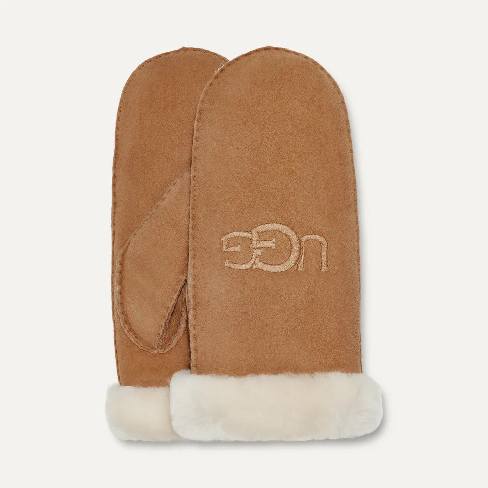 UGG - UGG Shearling Embroider Mitten Chestnut