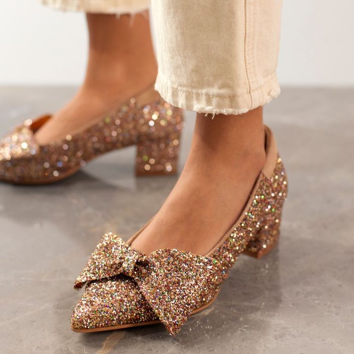 Angulus - Pump Sparkling Glitter Bow